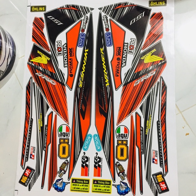Tem rời winner sọc cam đen