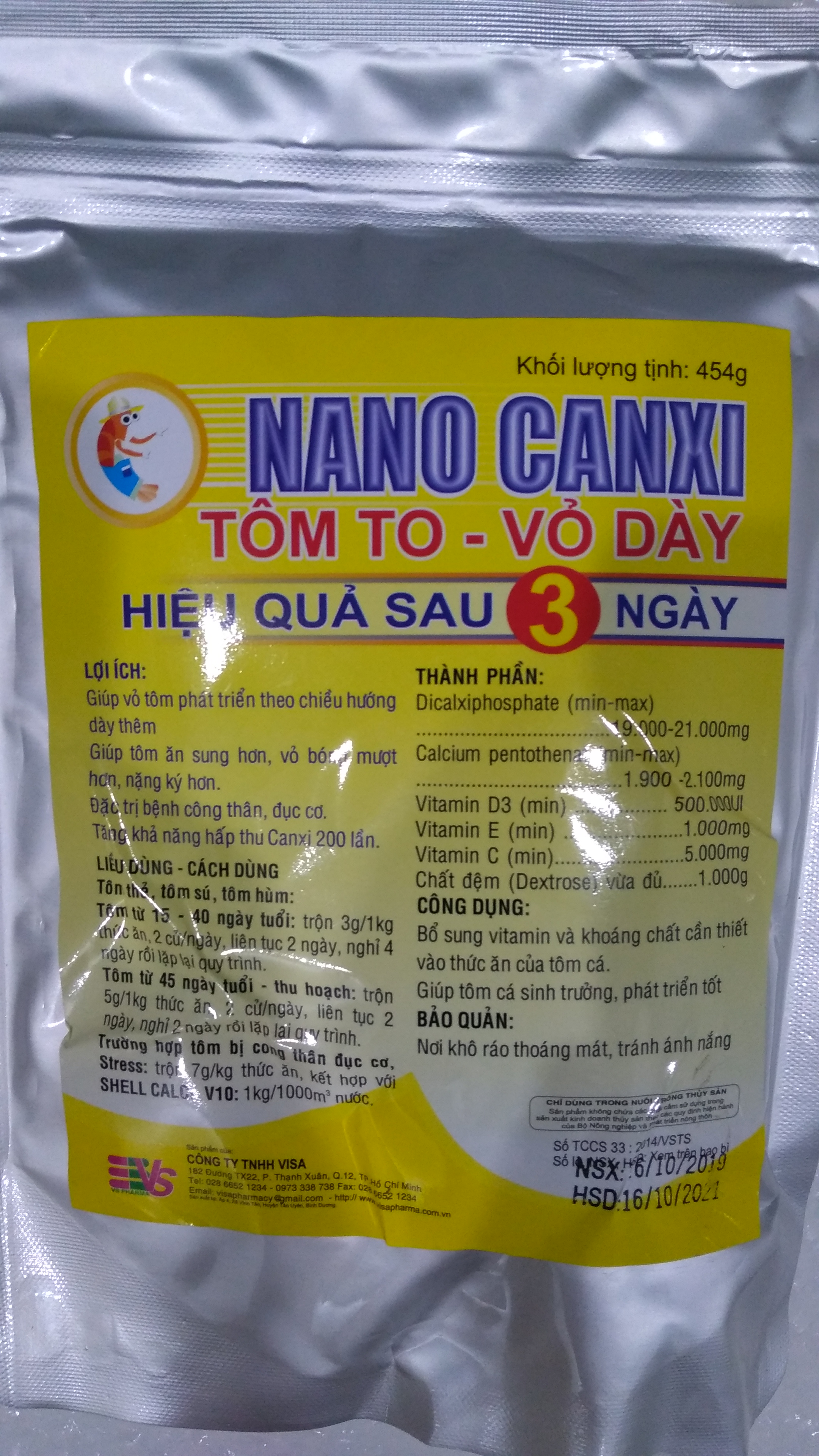 Nano canxi  cho tôm cá