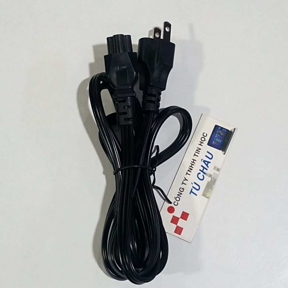 Dây nguồn Adapter Laptop (3 lổ Hoa mai) dài 1.5m (Cáp Dẹp / Cáp Tròn)