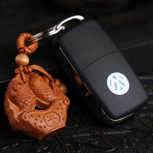 Móc Khóa Gỗ Thủ Công Khắc Hình Cá Chép Đổi may mắn