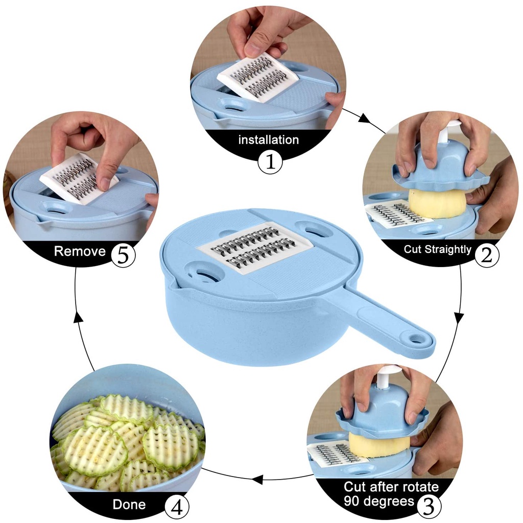 Tooling planed shredded radish fruit multifunction 8 in 1