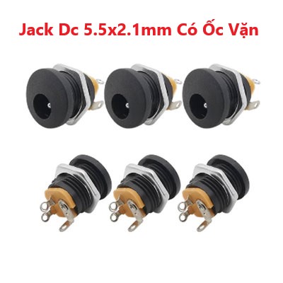 Jack nguồn DC Đực, Cái 5.5x2.1mm, Jack DC cái có ốc vặn