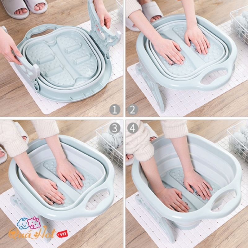 Chậu Ngâm Massage Chân Gấp Gọn