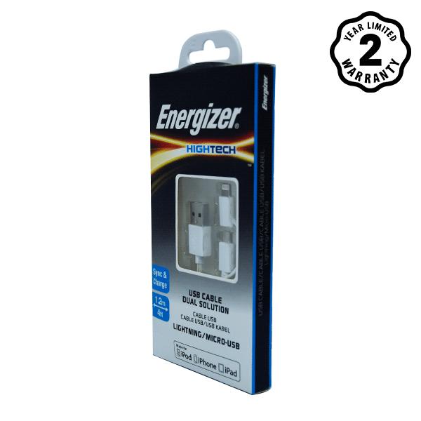 Cáp Sạc 2 trong 1 Lightning-Micro Energizer C11UBDUG