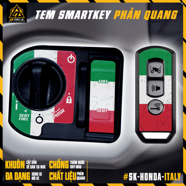 Tem Dán Trang Trí Smartkey Honda Xe SH, SH Mode, Vision, Air Blade, Vario,... | SK-HONDA-ITALY
