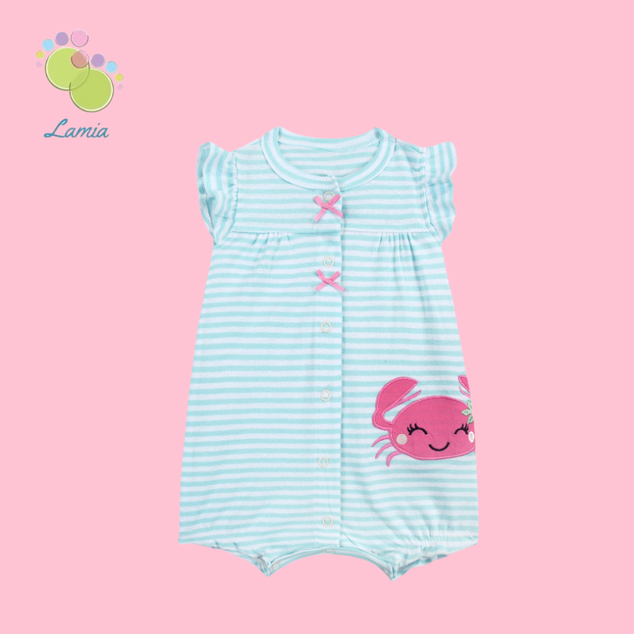 Body đùi xuất xịn Romper cho bé gái từ sơ sinh đến 18 tháng cotton mỏng mát cho mùa hè