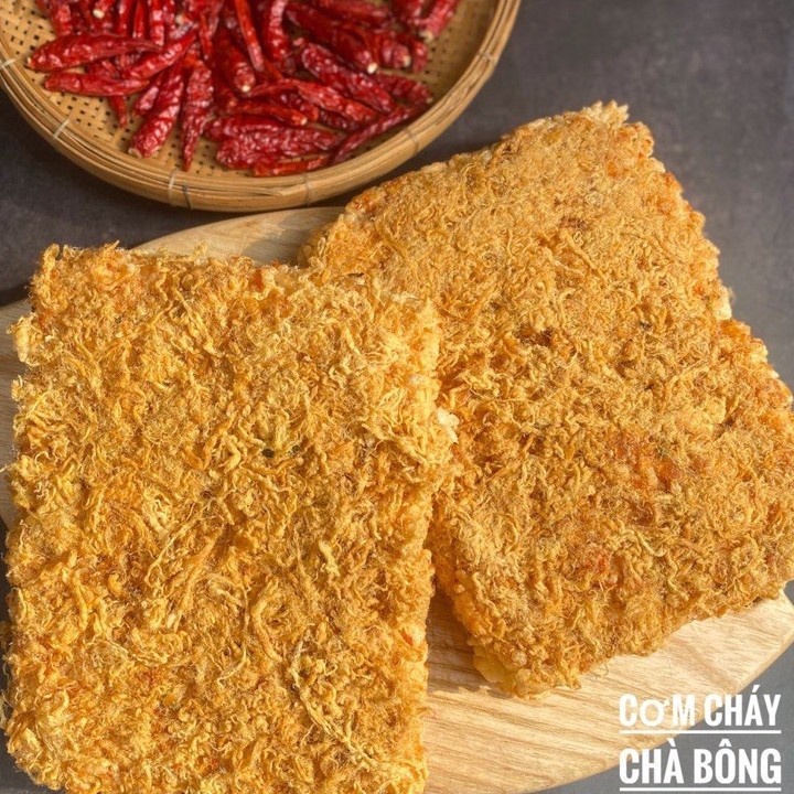 Cơm cháy chà bông (nếp giòn rụm- hút chân không- đáy nồi)