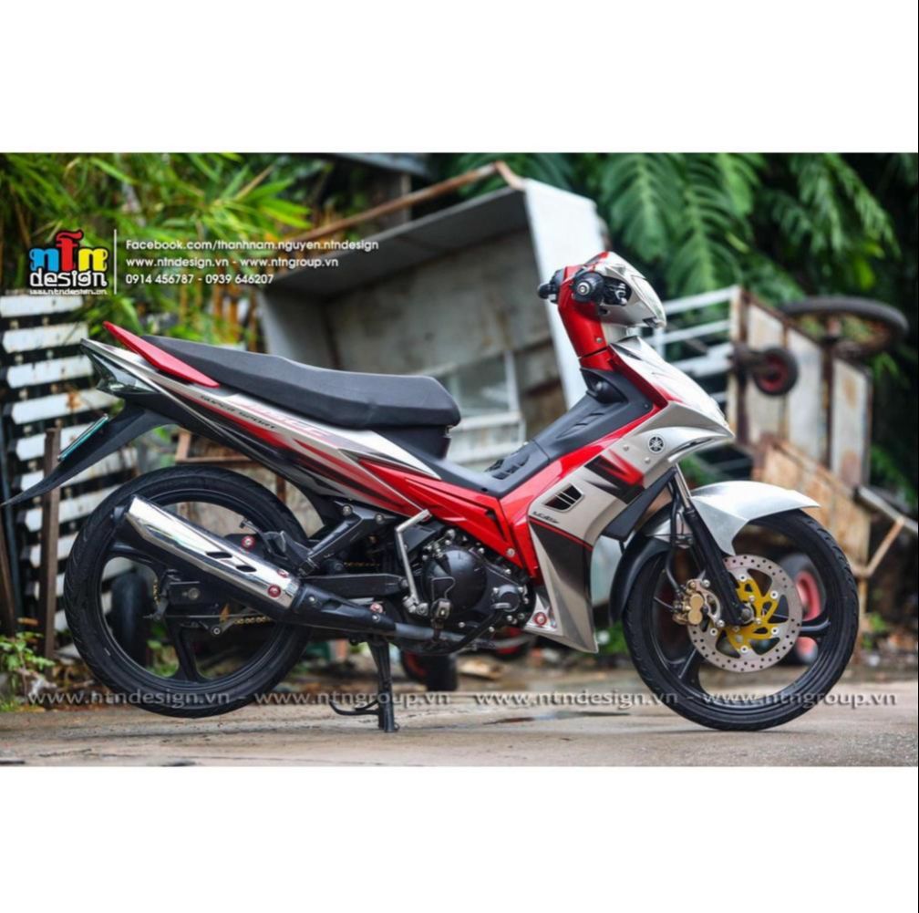 [  ] Tem rời Exciter 135 mẫu LC đỏ đen dán xe bạc