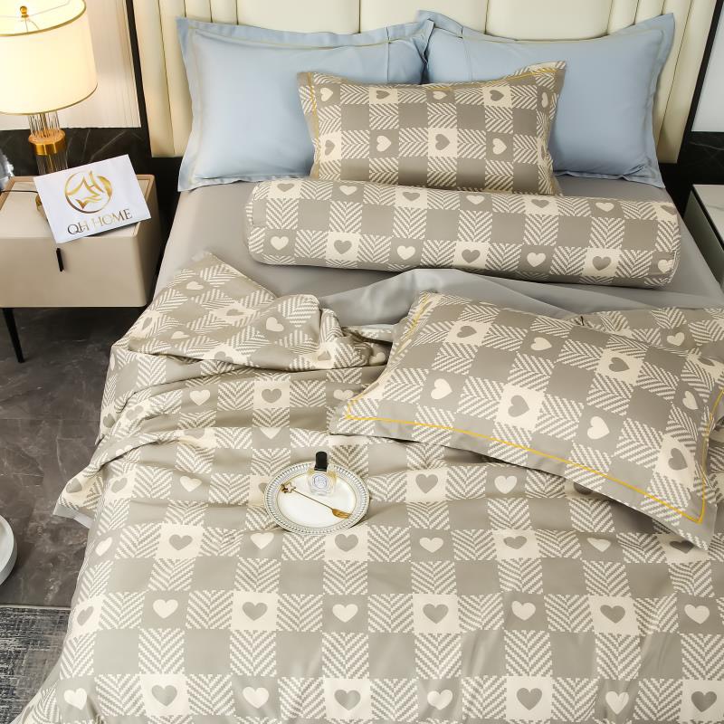 Bộ chăn ga lụa thái set 5 món có vỏ gối ôm cùng bộ