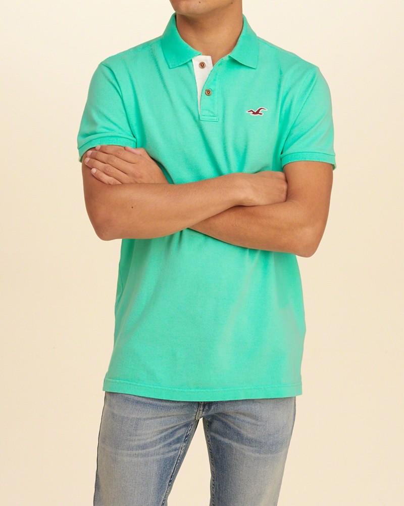 Pullover men Hollister hol-po98 stretch Pique icon mint