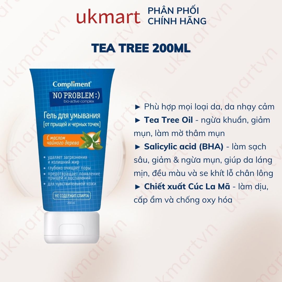 Gel Rửa Mặt Giảm Mụn Compliment No Problem 200ml