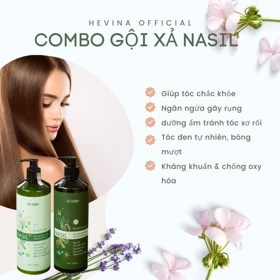 Combo Gội Xả Thảo Dược Bồ Kết HEVINA