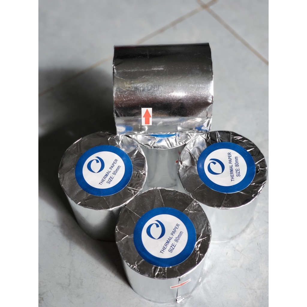 ☋  (30 Cuộn/Thùng) Giấy In Bill Nhiệt K80x80mm Mực Đen Dùng Máy Pos Ocha