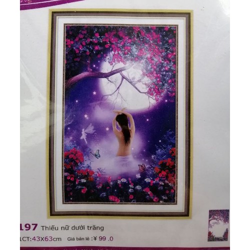 Tranh thêu chữ thập cô gái khỏa thân lv3197-Ngọc Thịnh