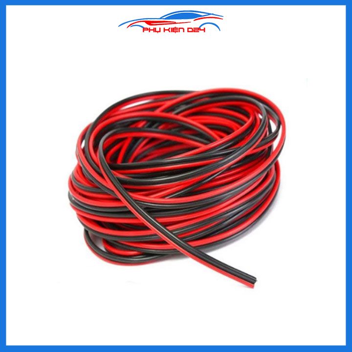 Cuộn 100 Mét Dây Điện Đôi Đen Đỏ Lõi 0.2mm