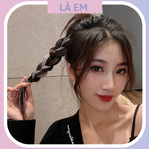 Kẹp tóc dây đính đá lấp lánh sang trọng cho nữ