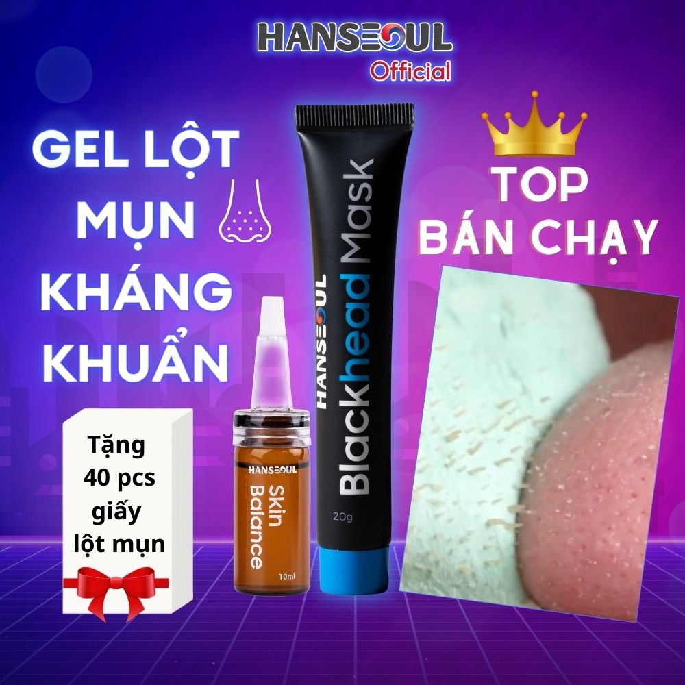 Gel lột mụn cám,mụn đầu đen Blackhead Mask, mặt nạ lột mụn không gây đau rát, kháng khuẩn, se khít lỗ chân lông tuýp 20g chính hãng Hanseoul