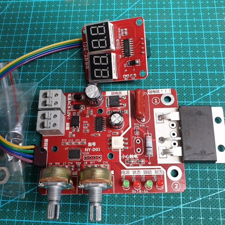 Mạch timer máy hàn cell pin NY-D01, máy hàn điểm chịu dòng 40A/100A.