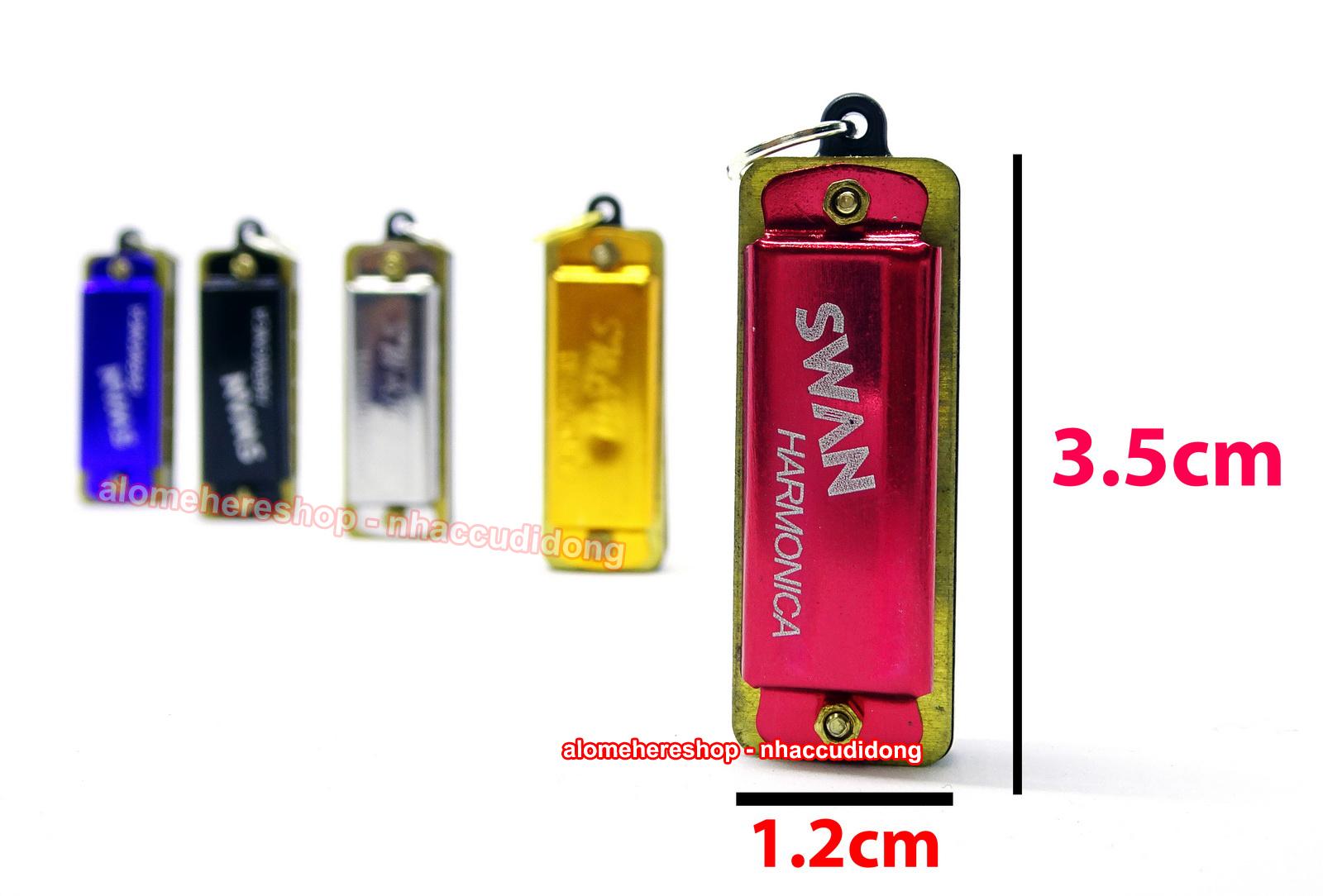 Kèn harmonica mini 4 lỗ 8 note Swan SW4 (5 màu/bộ)