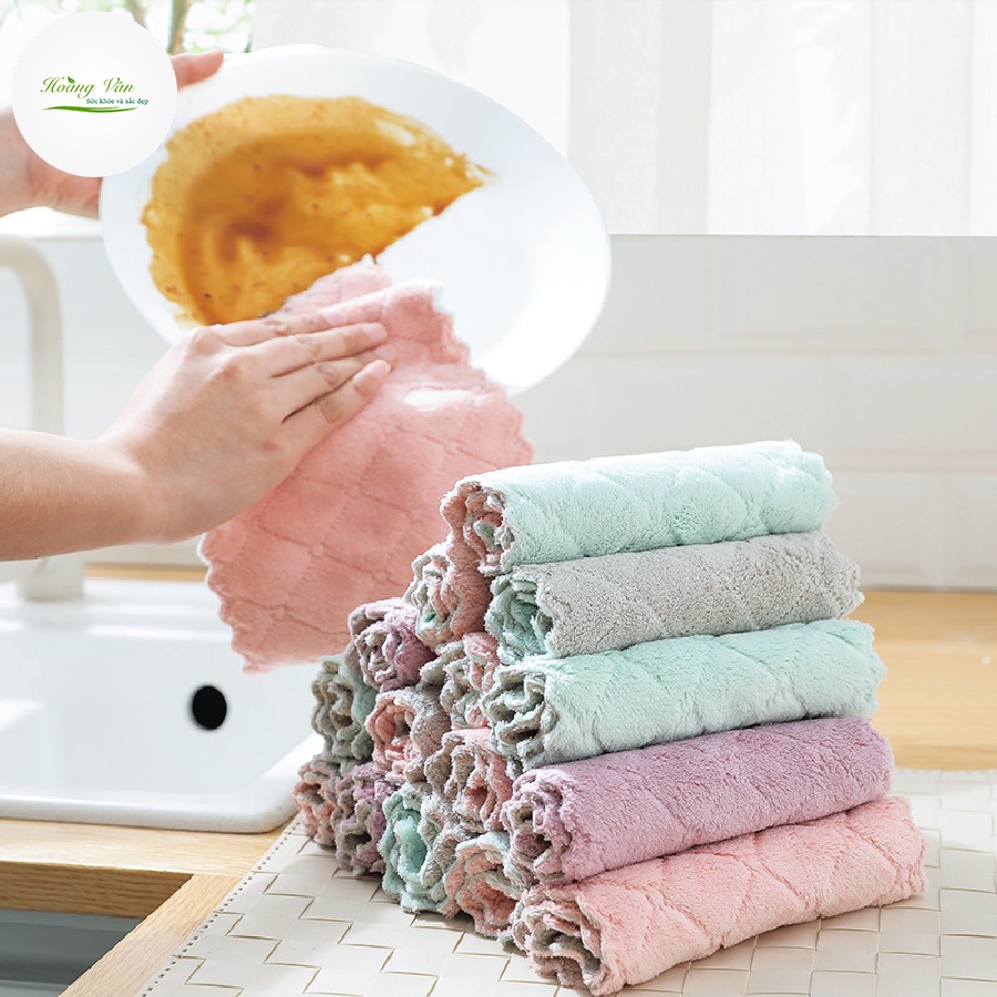 Khăn lau chén bát vải mịn thấm hút tốt