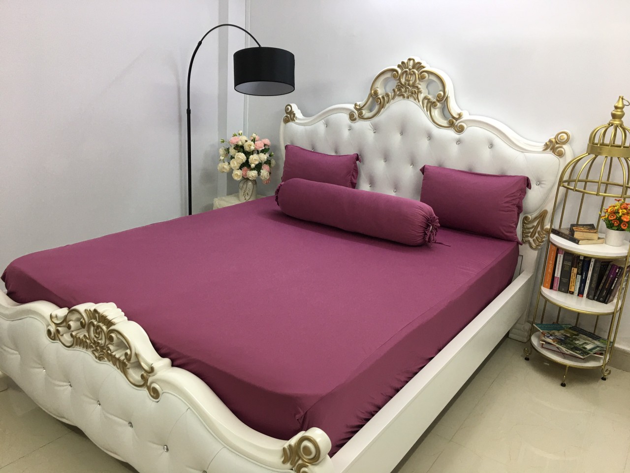 [Hcm]High-Quality Korean Elastic Sheet Set {4 Pieces} Sheet and 3 Pillowcases