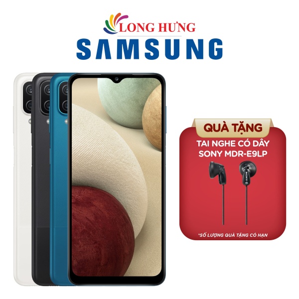 Điện thoại Samsung Galaxy A12 2021 (4GB/128GB) - Hàng chính hãng - Màn hình 6.5inch HD+, bộ 4 Camera sau, pin 5000mAh, cảm biến vân tay tích hợp nút nguồn