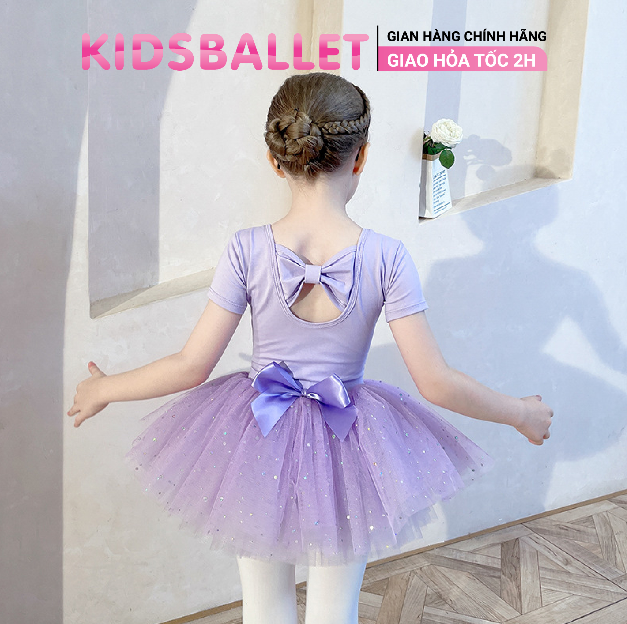 Đầm múa ballet bé gái Ginger World PD358 - Hồng