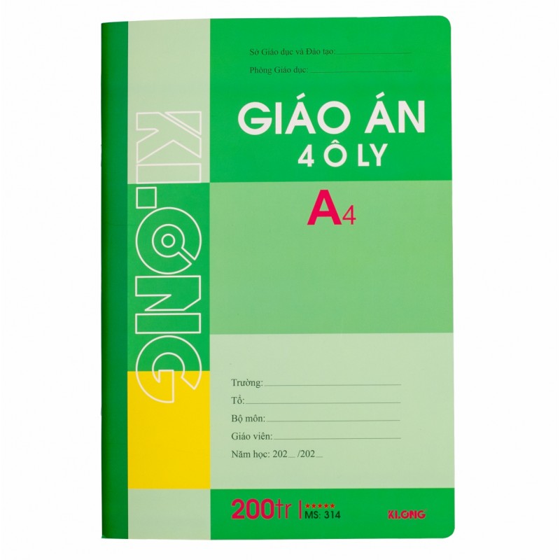 Sổ giáo án 4 ôly 200 trang Klong 314