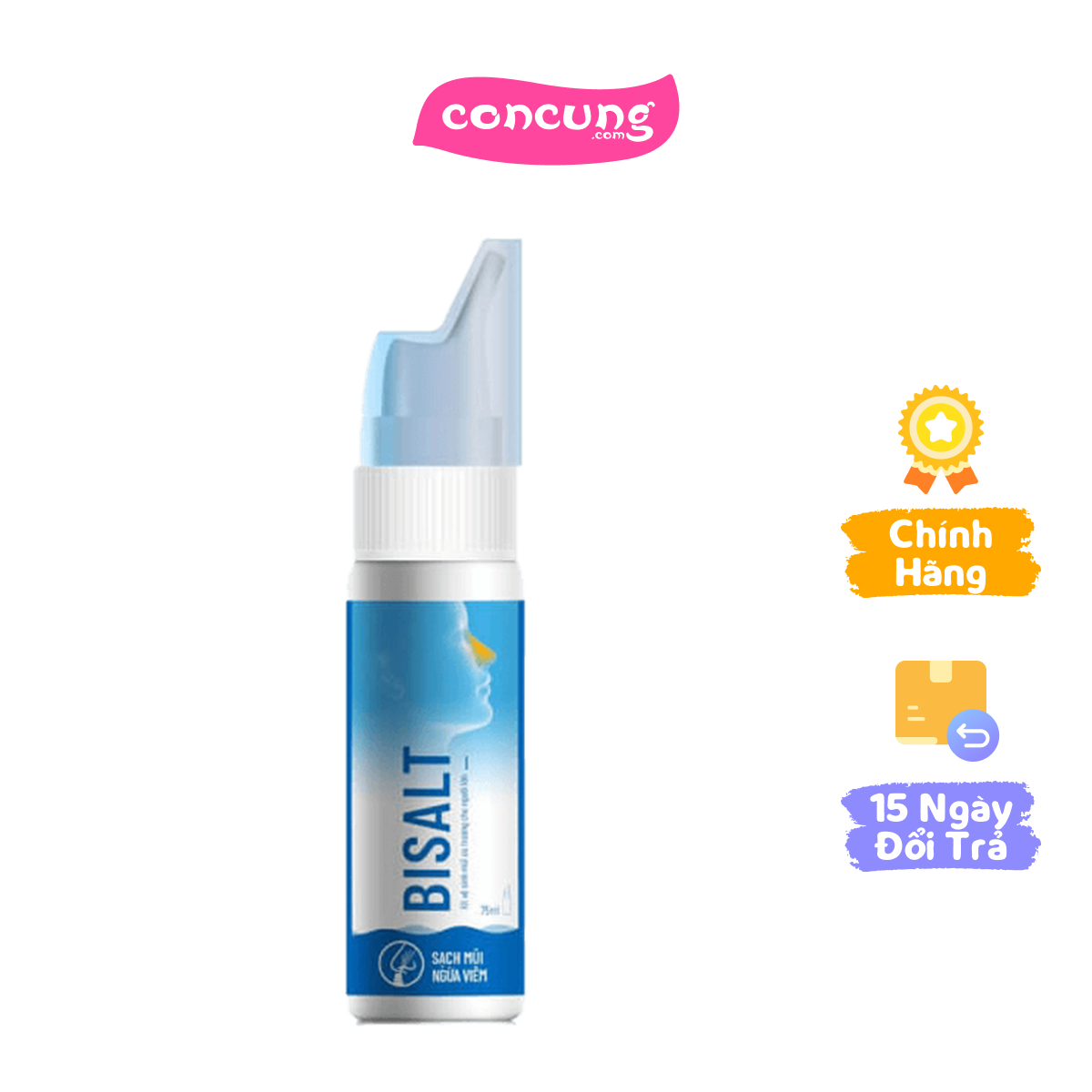 Xịt vệ sinh mũi ưu trương cho người lớn Bisalt 75ml