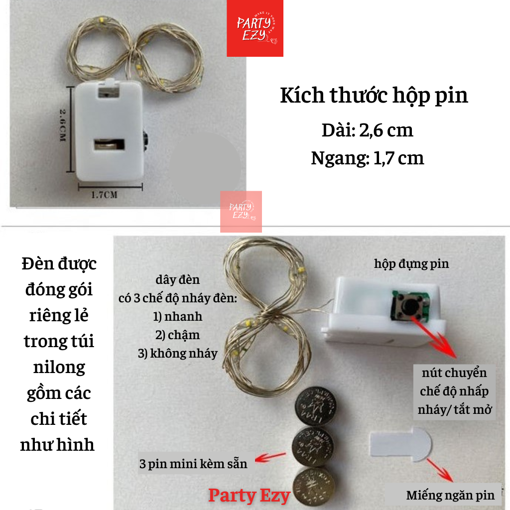 ĐÈN LED FAIRY LIGHT 1M, 2M-ĐÈN ĐOM ĐÓM TRANG TRÍ