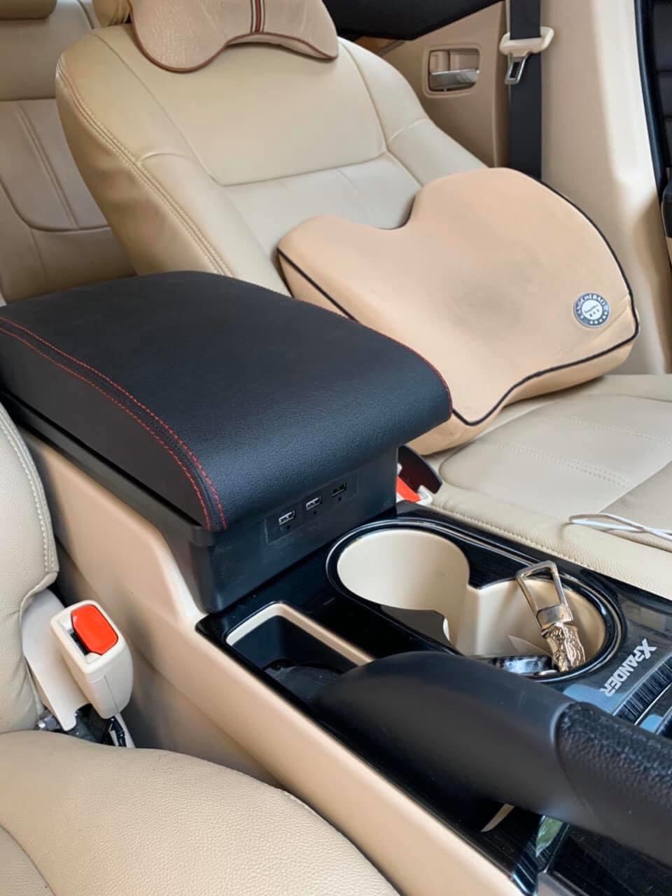 [Màu đen] Hộp Tỳ Tay Dùng Cho Xe Mitsubishi Xpander - 3 Cổng USB