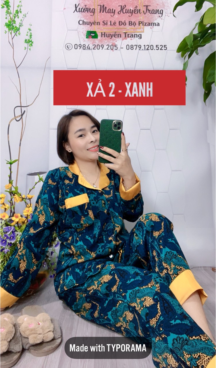 Bộ Pijama Dài Tay Chất Liệu Lụa Mango Cao Cấp