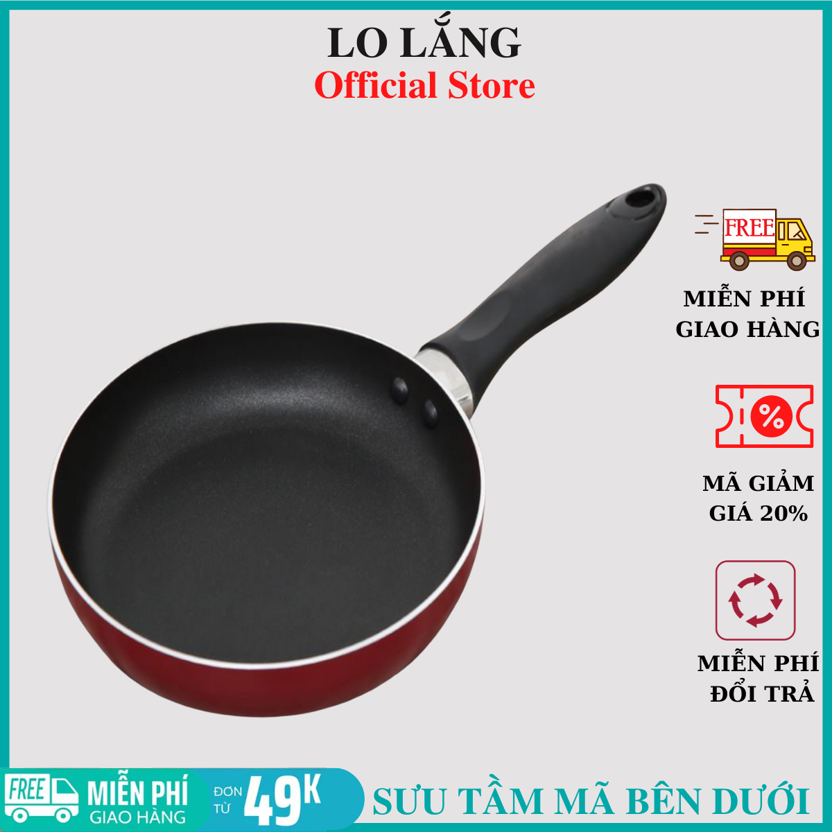 Chào chống dính 26cm tay cầm cách nhiệt hợp kim hàn quốc chịu nhiệt tốt cao cấp