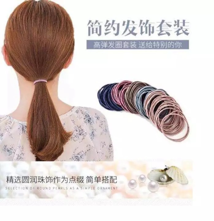 Set 100 cột tóc dễ thương kèm túi - LiaFashion