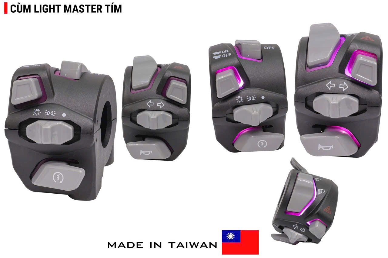 Cùm Công Tắc Led Light Master Full Chức Năng Cho Sonic, Satria, Raider, Exciter 150, 155, Winner X, Vario, MSX, Sirius, Wave nhỏ, Vespa - PKPEE