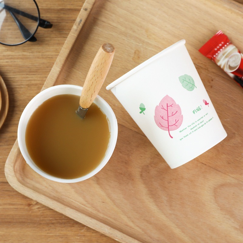 50 PCs safe temperature disposable paper cup set, 250ml disposable paper cup