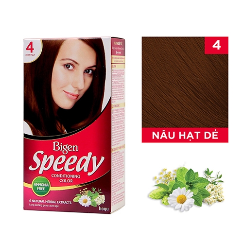 Thuốc nhuộm tóc thảo dược Bigen Speedy 4 Chestnut Nâu Hạt Dẻ