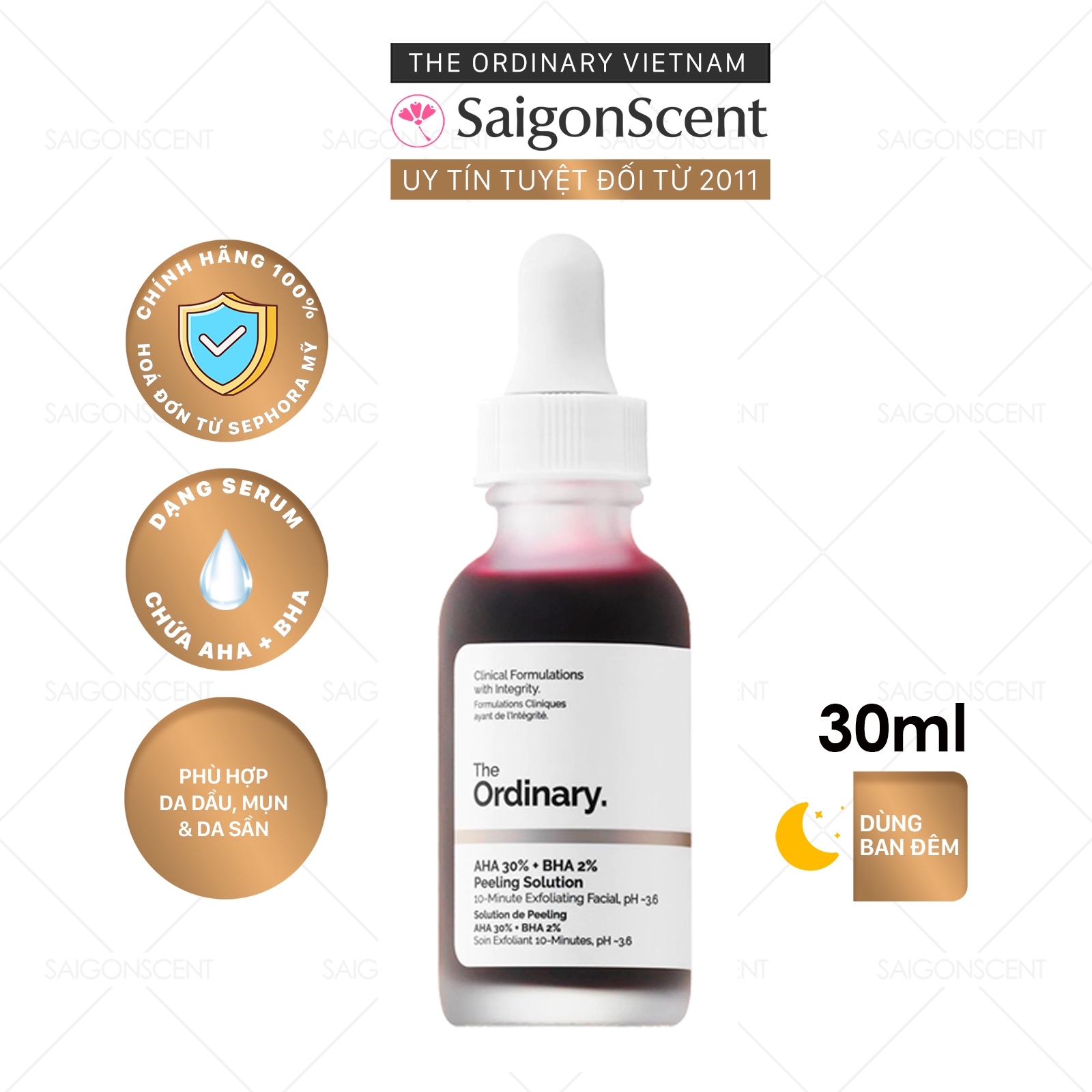 Tinh chất The Ordinary AHA 30% + BHA 2% Peeling Solution ( 30mL )