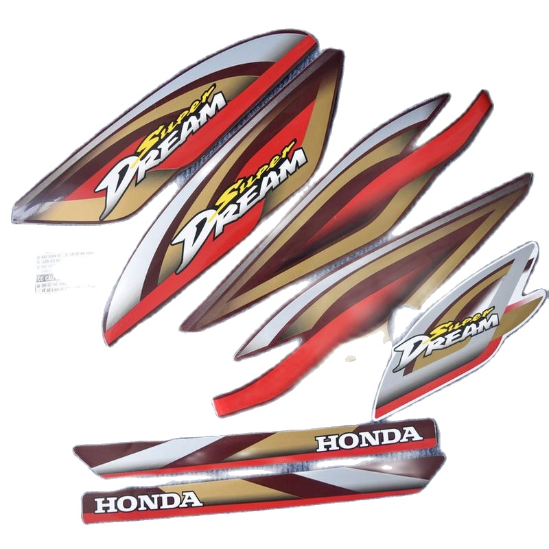 [HCM][BAO ĐỔI TRẢ] BỘ TEM 3 LỚP MẪU ZIN DÁN XE MÁY HONDA DREAM 2001