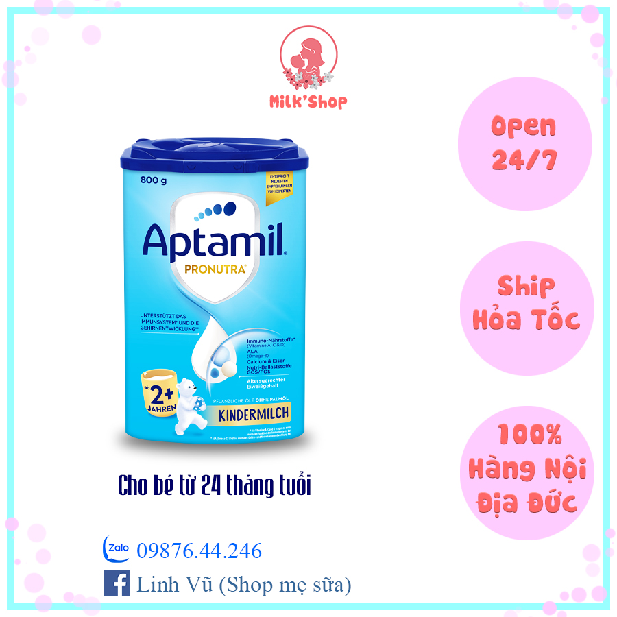 sữa Aptamil nội địa Đức số 1,2,3 (mẫu mới) - 800g - đủ bill