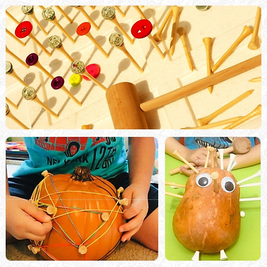 Set búa và 20 đinh gỗ - rèn vận động tinh cho bé