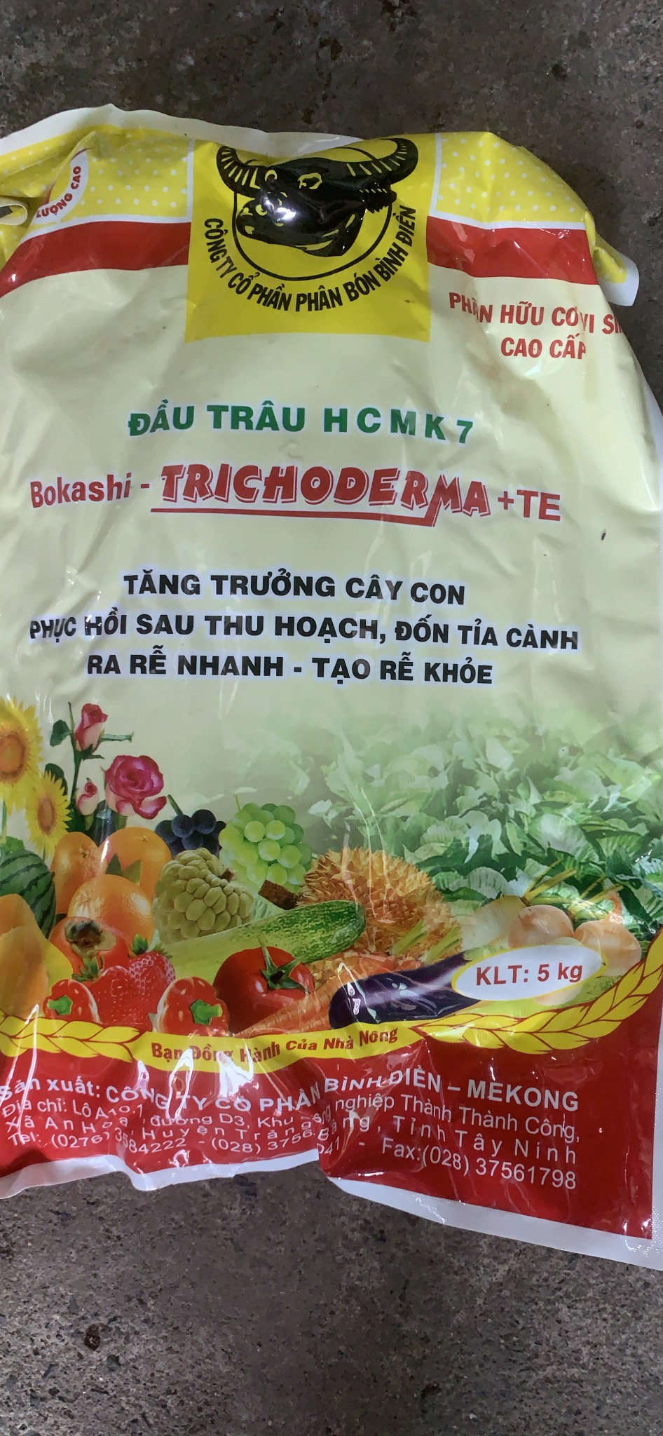 PHÂN ĐẦU TRÂU HCMK7 HỮU CƠ TRICHODERMA + TE - 5KG