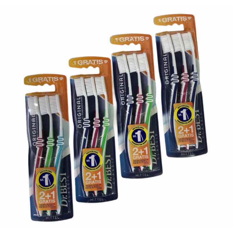 Bàn Chải Đánh Răng Dr.Best vỉ 3cái [HÀNG NỘI ĐỊA ĐỨC]
