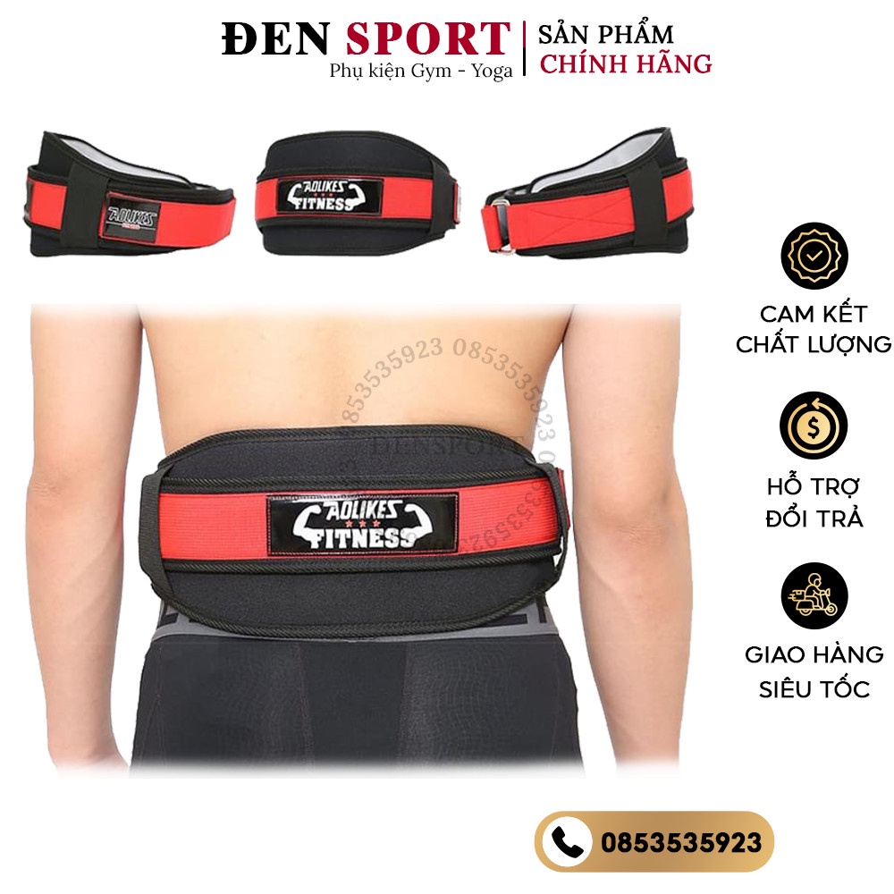 Đai Lưng Squat Aolikes, Nịt Lưng Tập Gym Đensport Size M/L/Xl