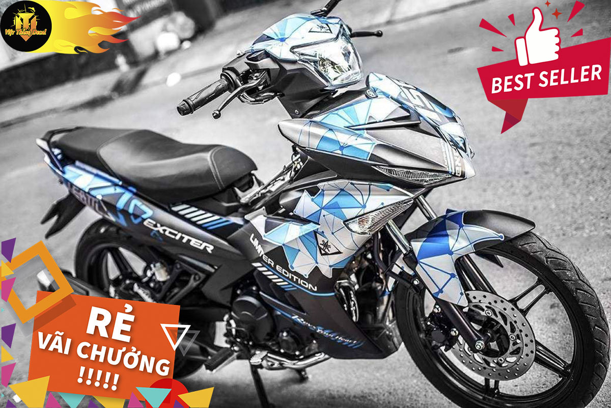 Tem Trùm Exciter 150 LEAD Xanh Bạc Đen