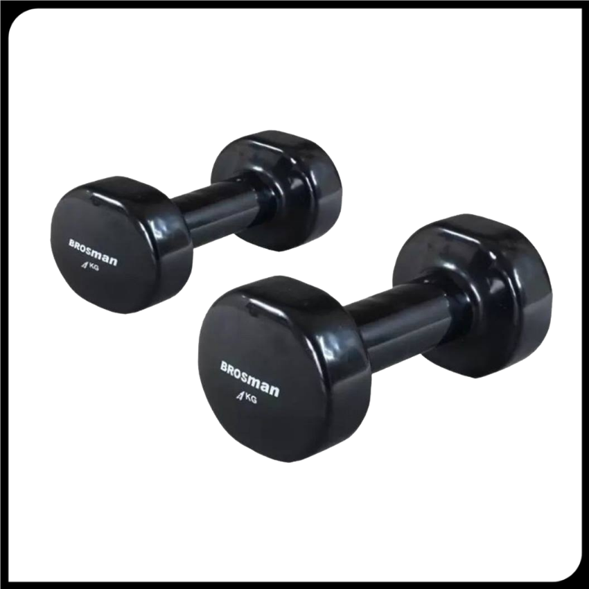 Tạ tay 4kg Brosman nhập khẩu (Bộ 2 cái tạ sắt 4kg màu đen)