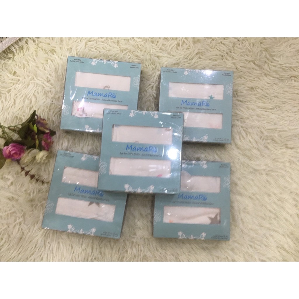 Sét 10 Khăn Sữa Sợi Tre Mamaru 25*25