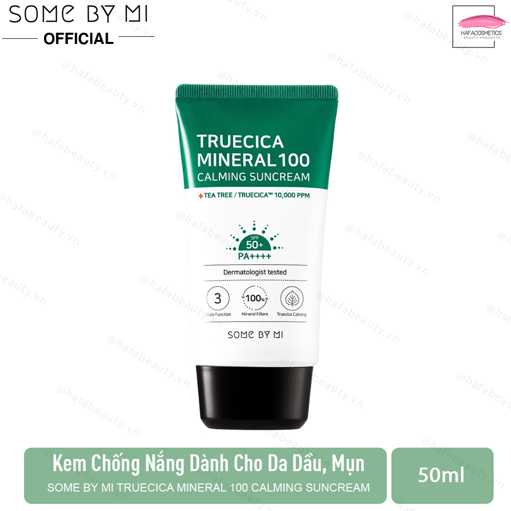 Kem Chống Nắng Dành Cho Da Dầu Mụn, Nhạy Cảm Some By Mi Truecica Mineral 100 Calming Suncream SPF50+/PA+++