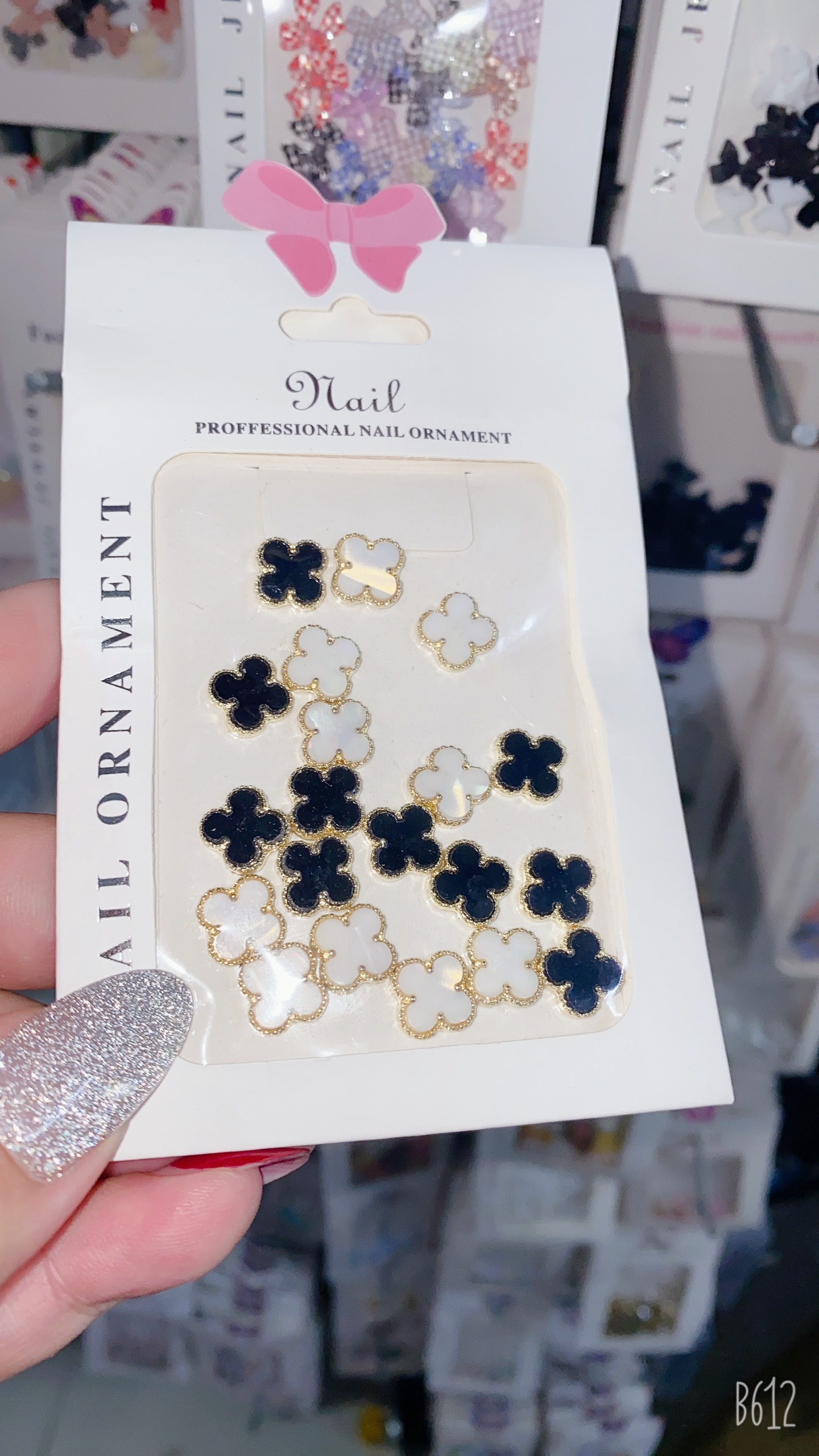 Set charm cỏ 4 lá trang trí móng, trang trí nail