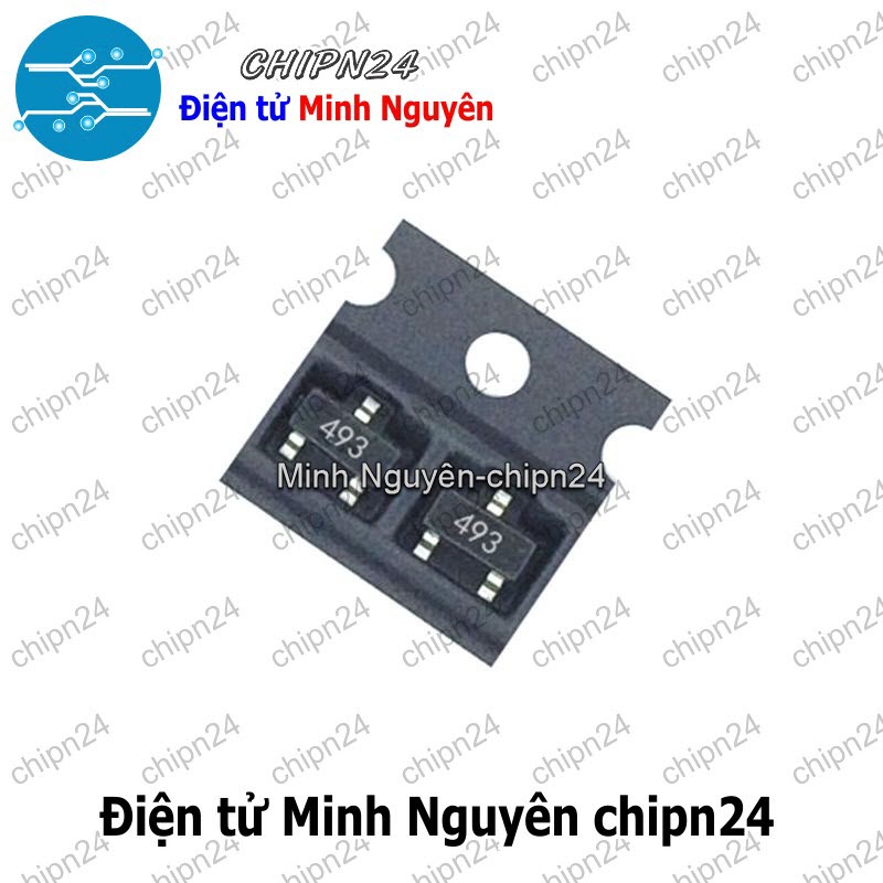 [5 con] (G9.2) Transistor Dán FMMT493 (493) SOT-23 NPN 1A 100V (SMD) (493) - HH005579